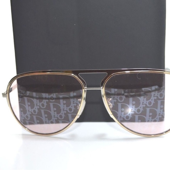 Authentic Christian Dior Oblique DiorEssential A2U Aviator Sunglass Pink Silver - Picture 14 of 15